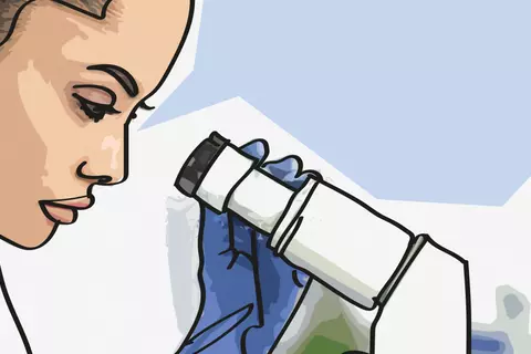 Female worker in laboratory